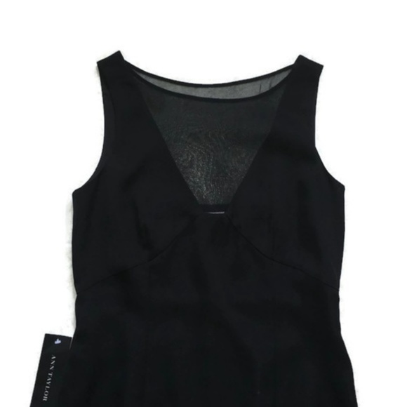 Ann Taylor Black Dress-Sheer Neckline-Sz 2 NWT - Picture 2 of 3